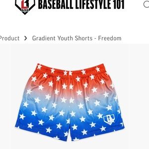 Baseball Lifestyle 101 K Gradient Youth Shorts - Freedom Red and Blue